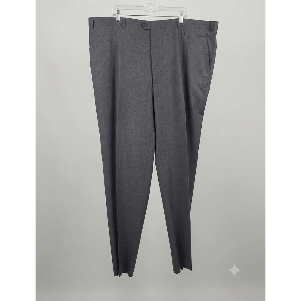 Angelico Lane di Tasmania 100% Tasmanian Wool Gray Dress Pants Mens 48 IT 64 Ita